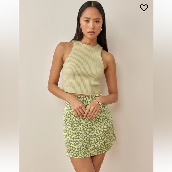 Reformation Benson silk slip skirt